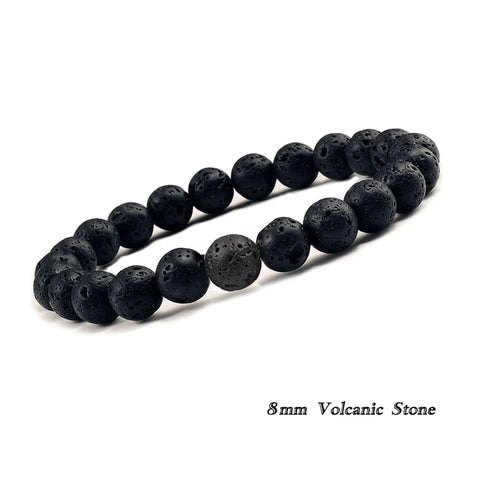 Natural Lava Stone Aromatherapy Bracelet – 6mm/8mm/10mm