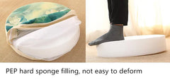 Linen Meditation Cushion & Backrest – Round Tatami Yoga Mat