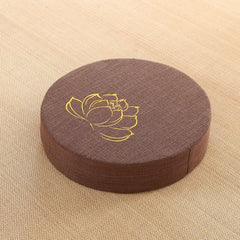 Linen Meditation Cushion & Backrest – Round Tatami Yoga Mat
