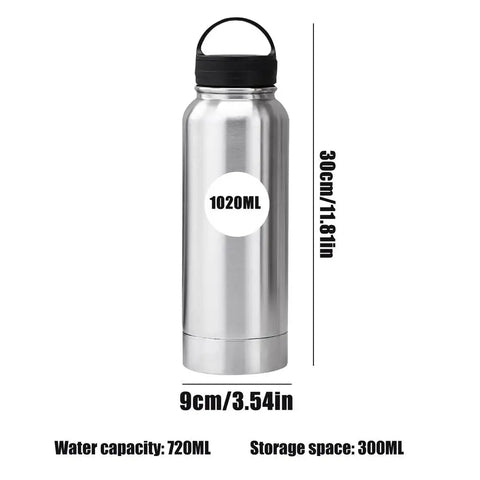 Stainless Steel Secret Stash Water Bottle