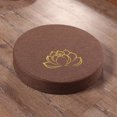 Linen Meditation Cushion & Backrest – Round Tatami Yoga Mat