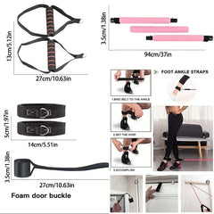 Portable Pilates Tensioner Kit – Resistance Band Fitness Set with Storage Bag