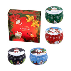 4-Pack Soy Wax Scented Candle Gift Set – Christmas Aromatherapy with Dried Flowers