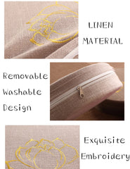 Linen Meditation Cushion & Backrest – Round Tatami Yoga Mat