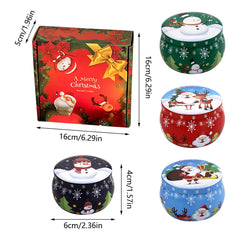 4-Pack Soy Wax Scented Candle Gift Set – Christmas Aromatherapy with Dried Flowers