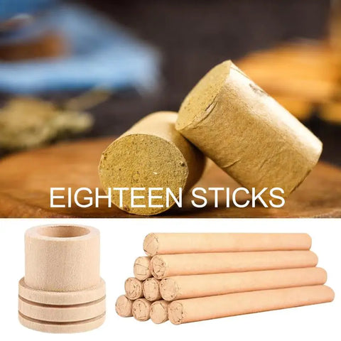 10-Piece Moxibustion Fly Repeller Stick Set with Base
