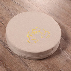 Linen Meditation Cushion & Backrest – Round Tatami Yoga Mat