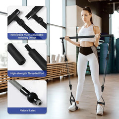 Portable Pilates Tensioner Kit – Resistance Band Fitness Set with Storage Bag