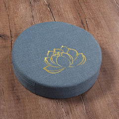 Linen Meditation Cushion & Backrest – Round Tatami Yoga Mat