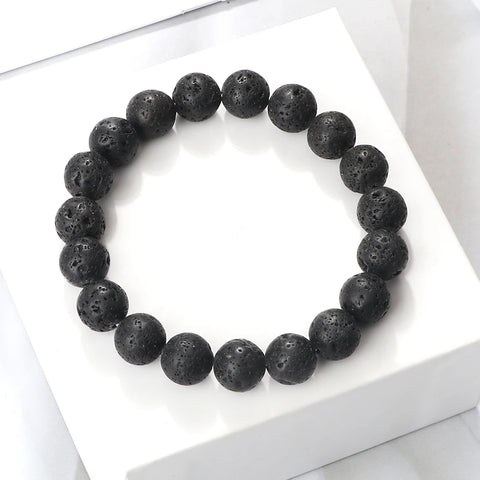 Natural Lava Stone Aromatherapy Bracelet – 6mm/8mm/10mm