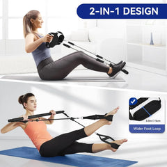 Portable Pilates Tensioner Kit – Resistance Band Fitness Set with Storage Bag