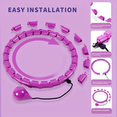 Weighted Fitness Hoop for Adults & Kids Detachable Knots Abdomen Weight Loss 2 in 1 Abdomen Fitness Weight Loss Massage