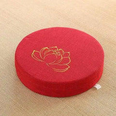 Linen Meditation Cushion & Backrest – Round Tatami Yoga Mat