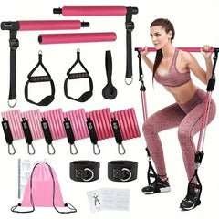 Portable Pilates Tensioner Kit – Resistance Band Fitness Set with Storage Bag